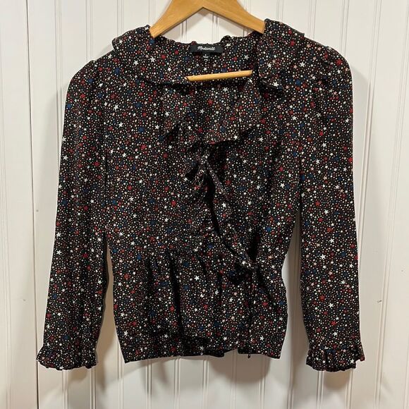 Madewell silk ruffle wrap top - Picture 1 of 12